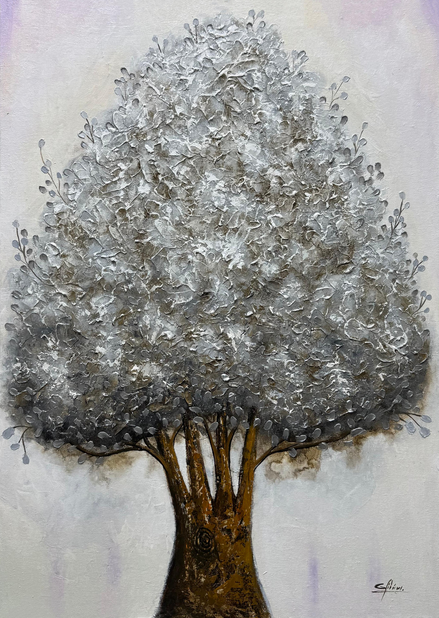 Árbol abundancia plateado